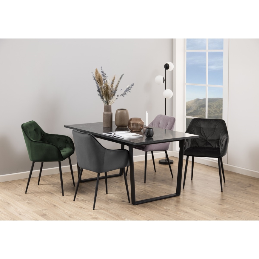 Silla de comedor con reposabrazos AYLIN 1 pz negro