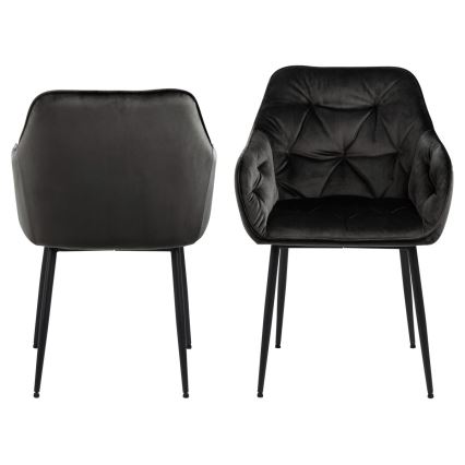 Silla de comedor con reposabrazos AYLIN 1 pz negro