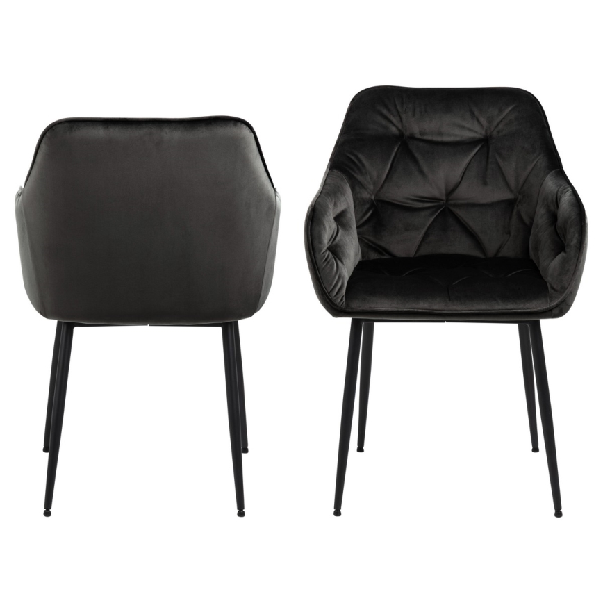 Silla de comedor con reposabrazos AYLIN 1 pz negro