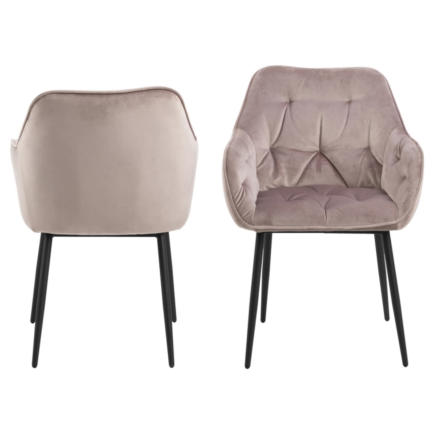 Silla de comedor con reposabrazos AYLIN 1 pz rosa