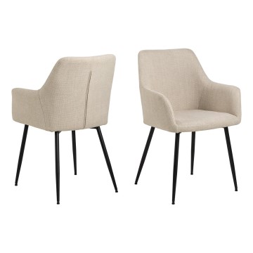 Silla de comedor con reposabrazos TANYA 1 pz beige
