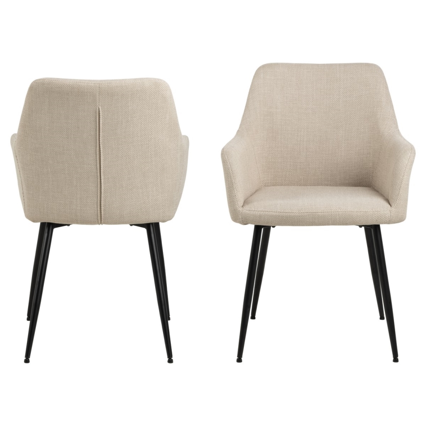 Silla de comedor con reposabrazos TANYA 1 pz beige
