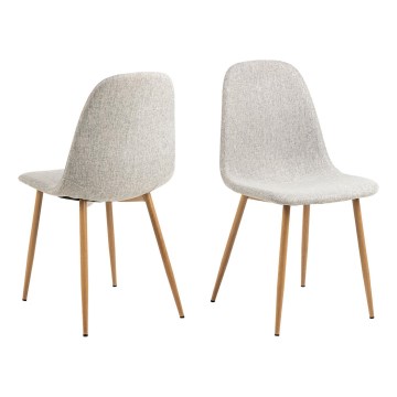 Silla de comedor KAIA 1 pz gris claro/roble