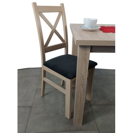 Silla de comedor NATE roble sonoma/negro