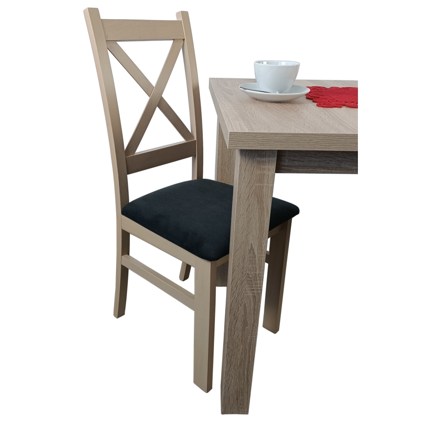 Silla de comedor NATE roble sonoma/negro