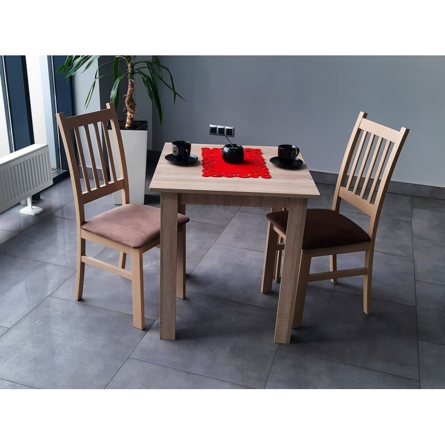 Silla de comedor SIMON haya/marón oscuro
