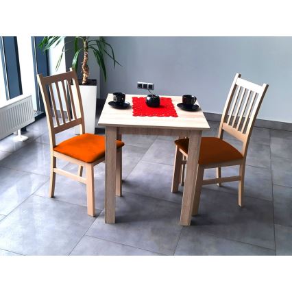 Silla de comedor SIMON haya/naranja
