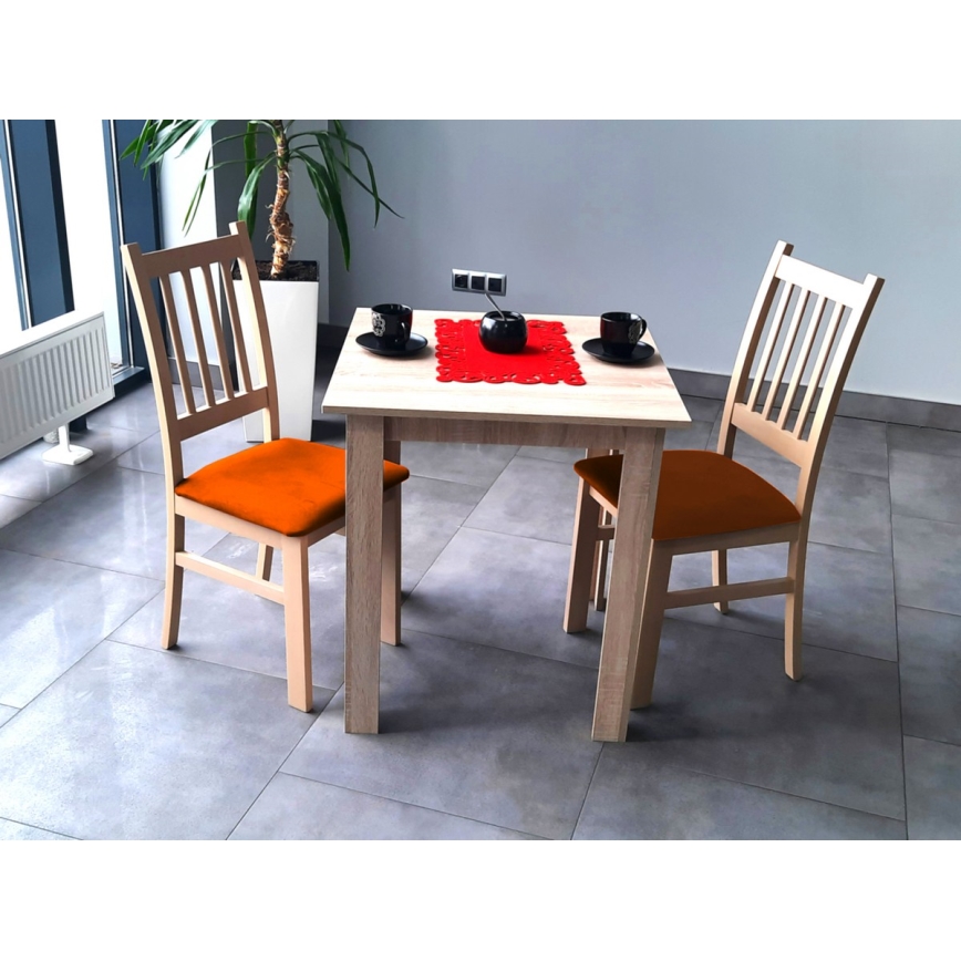 Silla de comedor SIMON haya/naranja