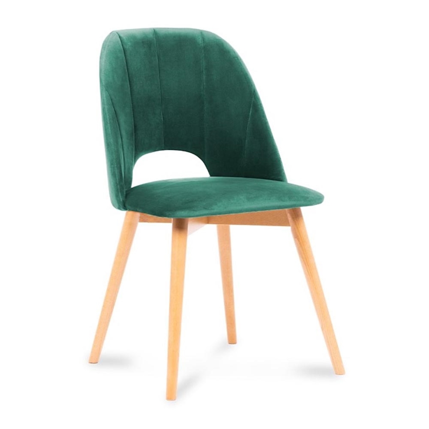 Silla de comedor TINO 86x48 cm verde oscuro/roble claro