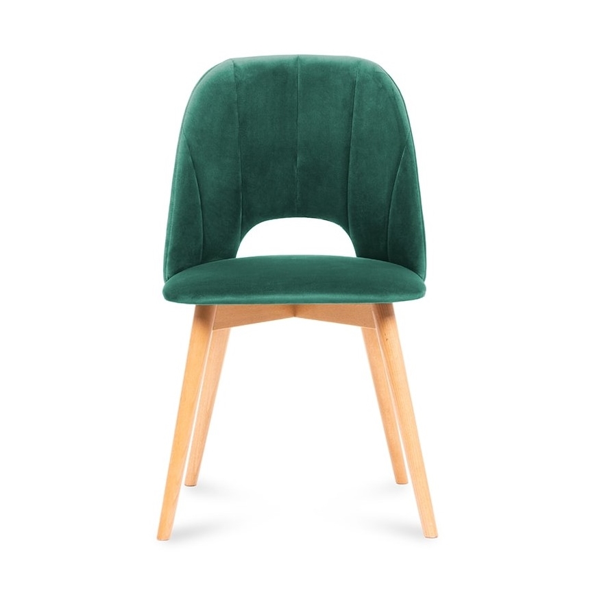 Silla de comedor TINO 86x48 cm verde oscuro/roble claro