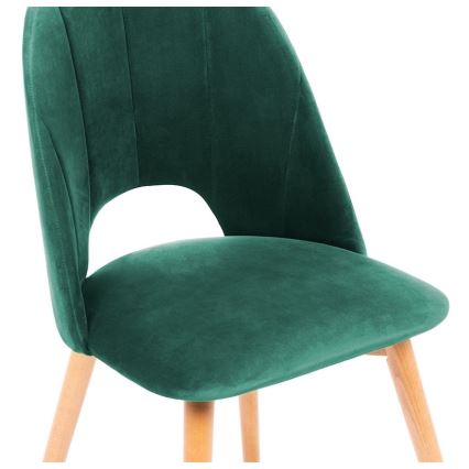 Silla de comedor TINO 86x48 cm verde oscuro/roble claro