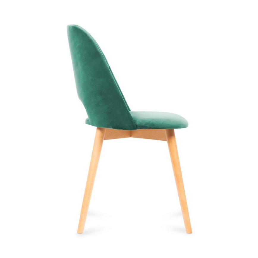Silla de comedor TINO 86x48 cm verde oscuro/roble claro