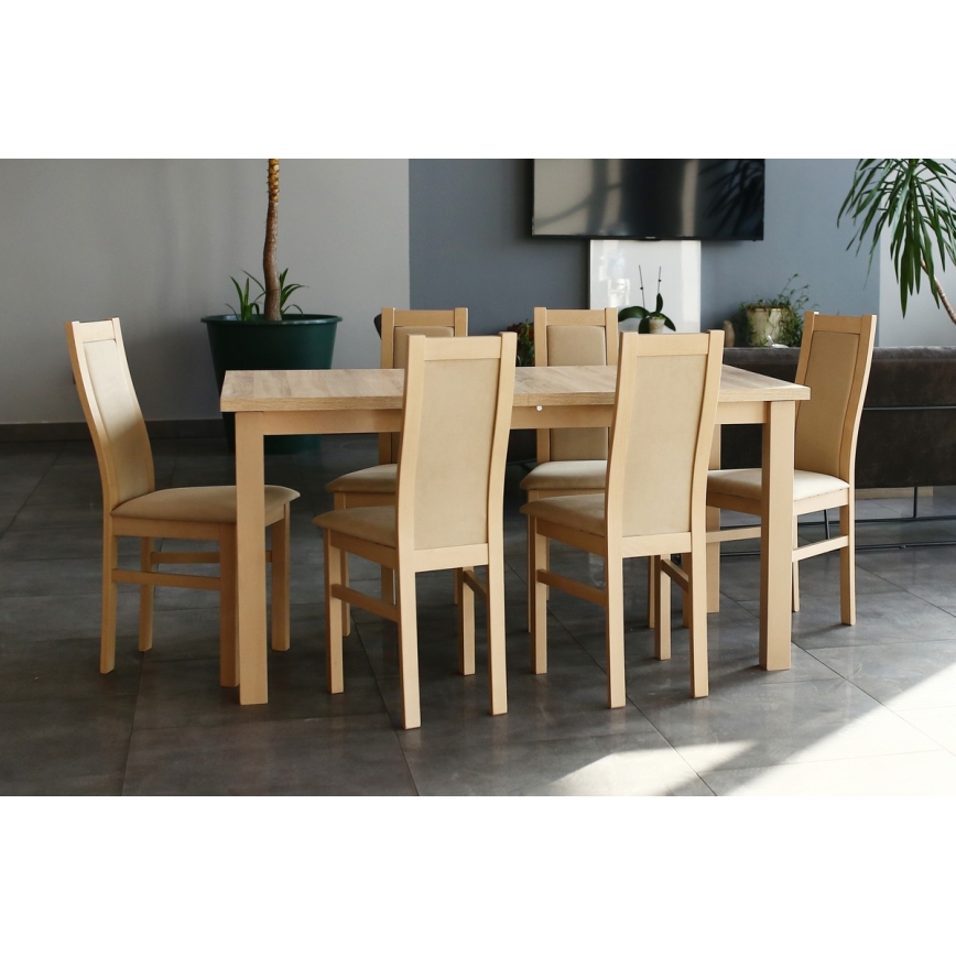 Silla de comedor ZOE haya/color crema