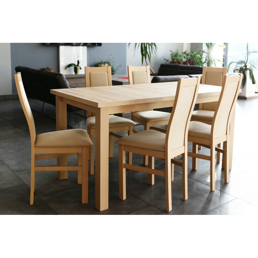 Silla de comedor ZOE haya/color crema