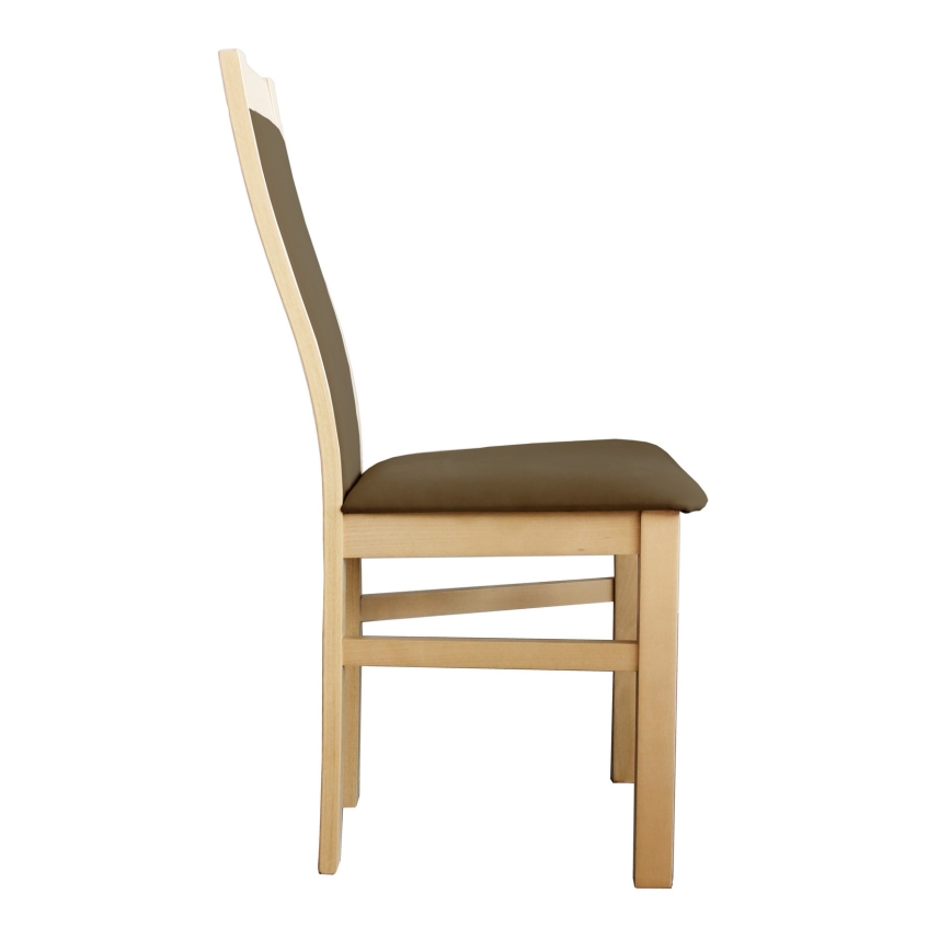 Silla de comedor ZOE haya/marón oscuro