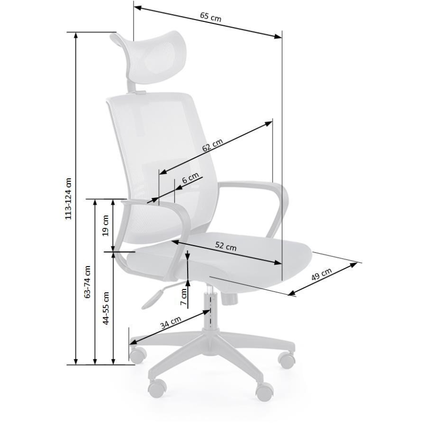 Silla de oficina ergonómica ARSEN gris