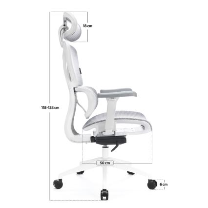 Silla de oficina ergonómica LEVANO gris/blanco/negro