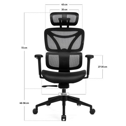 Silla de oficina ergonómica LEVANO negro
