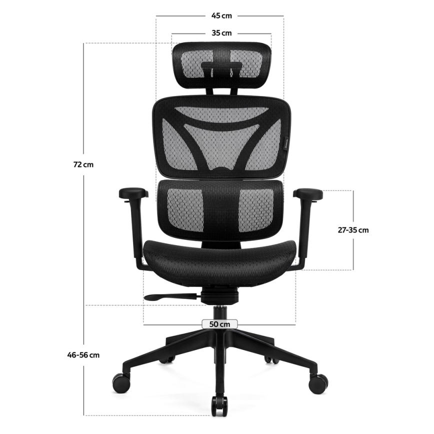 Silla de oficina ergonómica LEVANO negro