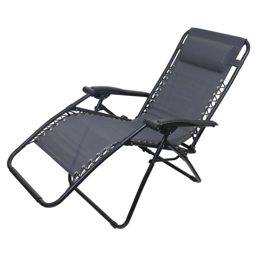 Silla plegable ajustable gris