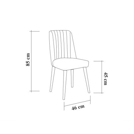 Silla VINA 85x46 cm antracita/marrón