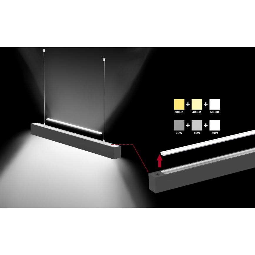 Sinclair - Plafón LED LSM LED/20W/230V 3000K/4000K/5000K 60 cm negro