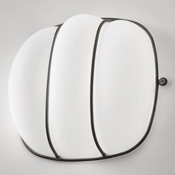 SIRU - Aplique CAGE 1xGX53/10W/230V 20 cm negro/blanco Vidrio veneciano