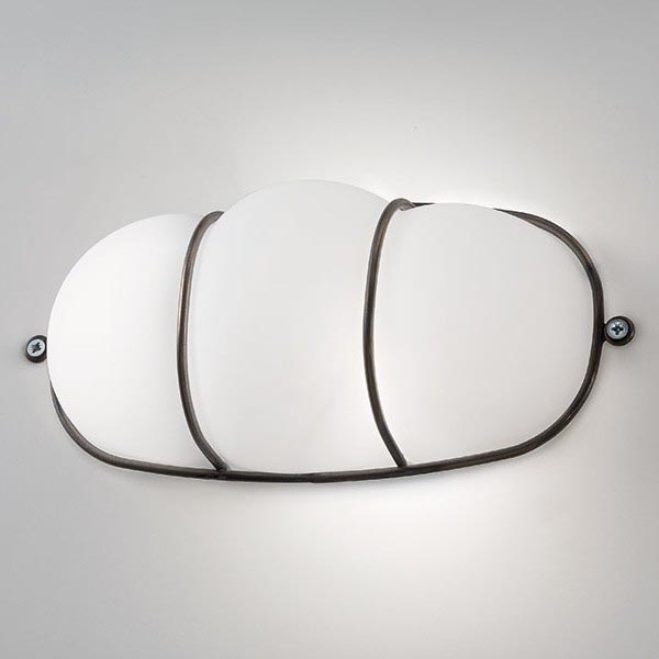 SIRU - Aplique CAGE 1xGX53/10W/230V 22 cm negro/blanco Vidrio veneciano