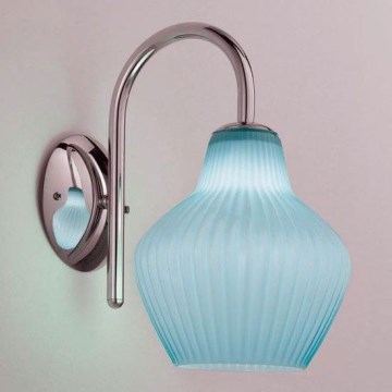 SIRU - Aplique LONDON 1xE27/60W/230V azul/cromo brillante Vidrio veneciano