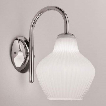 SIRU - Aplique LONDON 1xE27/60W/230V blanco/cromo brillante Vidrio veneciano