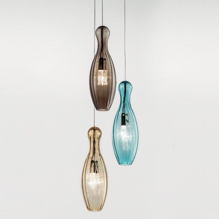 SIRU - Lámpara colgante BIRILLO 3xE14/40W/230V marrón/turquesa/beige Vidrio veneciano