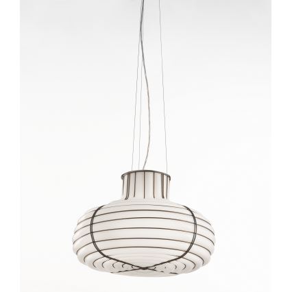 SIRU - Lámpara colgante CHAPEAU 2xE14/40W/230V cromo mate/blanco vidrio veneciano