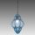 SIRU- Lámpara colgante con cadena CLASSIC 1xE27/60W/230V diá. 30 cm azul/negro Vidrio veneciano