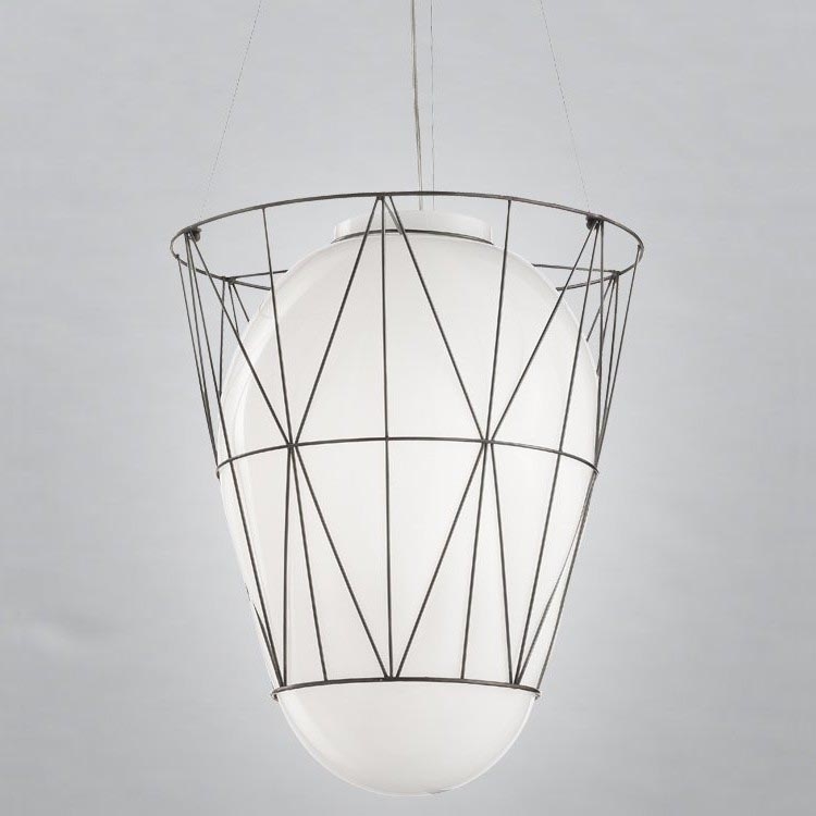 SIRU - Lámpara colgante SEGNI 1xE27/60W/230V negro/blanco Vidrio veneciano