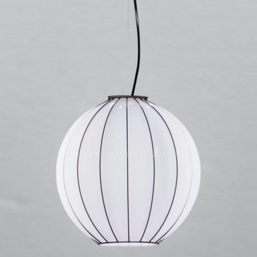 SIRU - Lámpara colgante SFERA 1xE27/60W/230V diá. 42 cm negro/blanco Vidrio veneciano