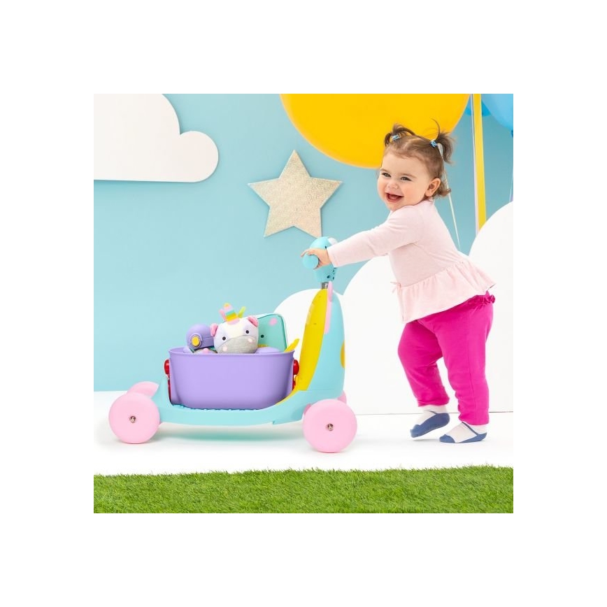 Skip Hop - Bicicleta de empuje 3en1 ZOO unicornio 3xAAA