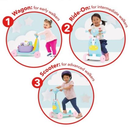 Skip Hop - Bicicleta de empuje 3en1 ZOO unicornio 3xAAA
