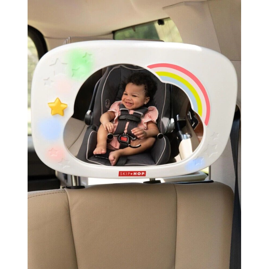 Skip Hop - Espejo retrovisor infantil para coche LINING CLOUD 3xAA