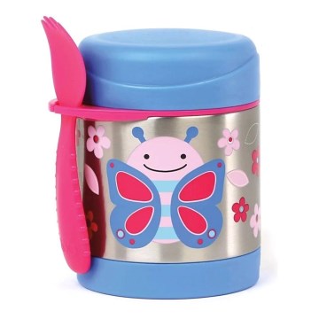 Skip Hop - Termo con cuchara/tenedor ZOO 325 ml mariposa