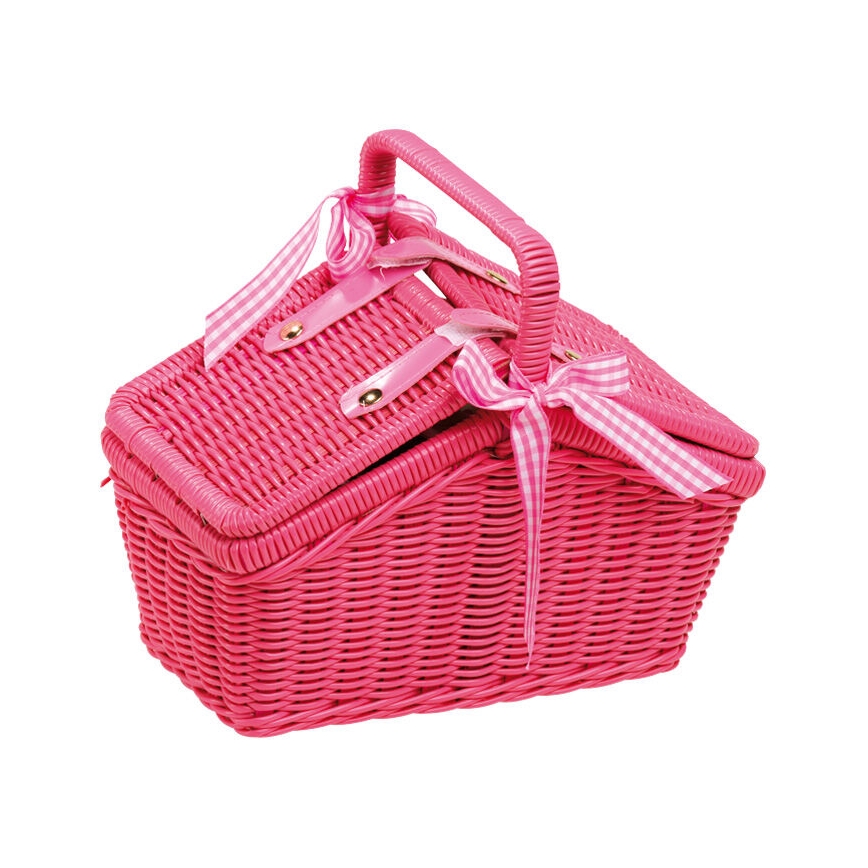 Small Foot - Cesta de picnic con vajilla rosa