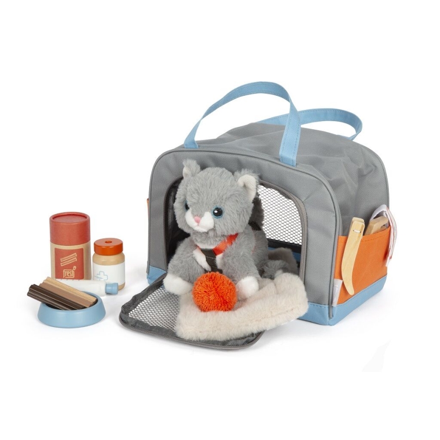 Small Foot - Gato de peluche con kit de cuidados