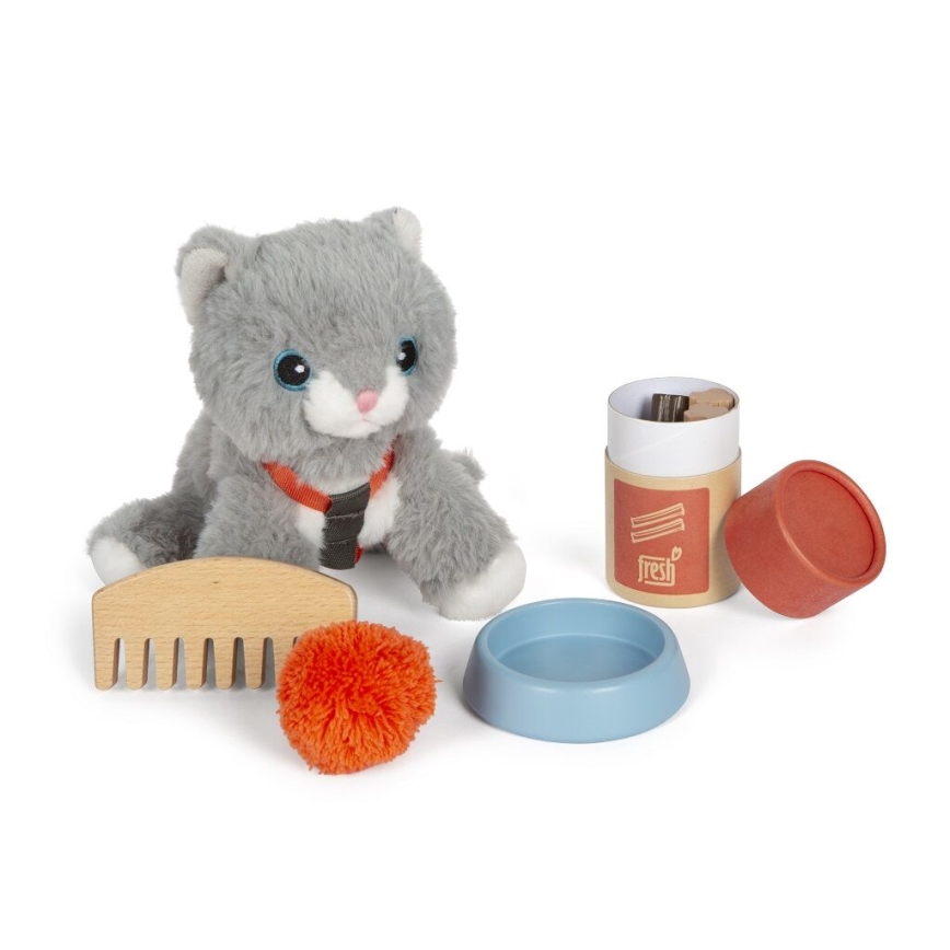 Small Foot - Gato de peluche con kit de cuidados
