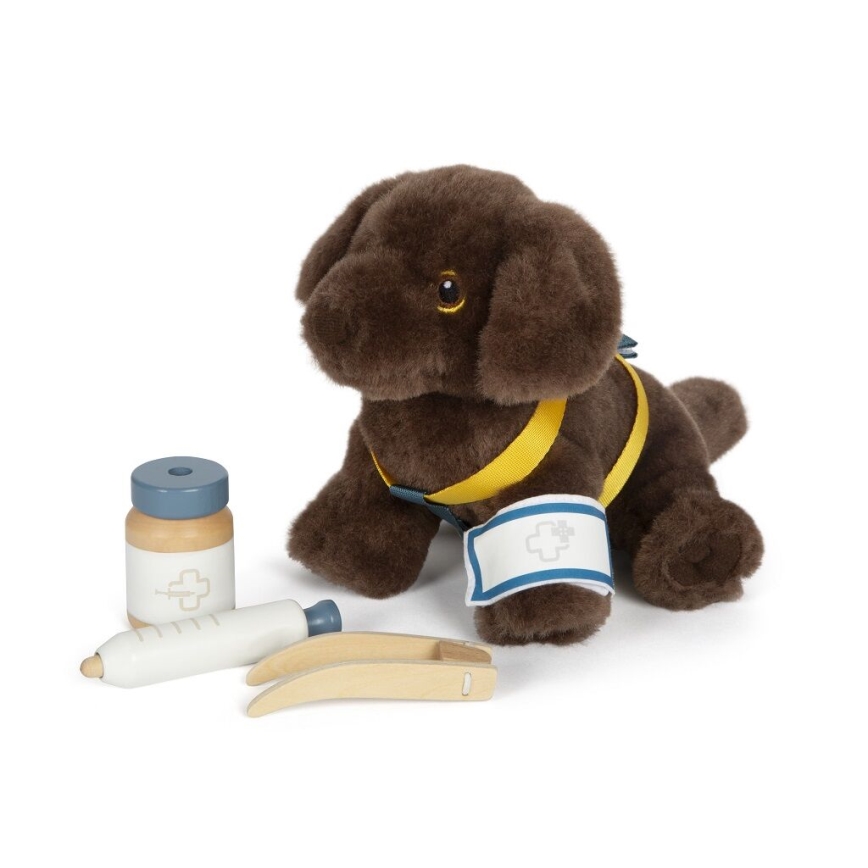 Small Foot - Perro de peluche con kit de cuidados