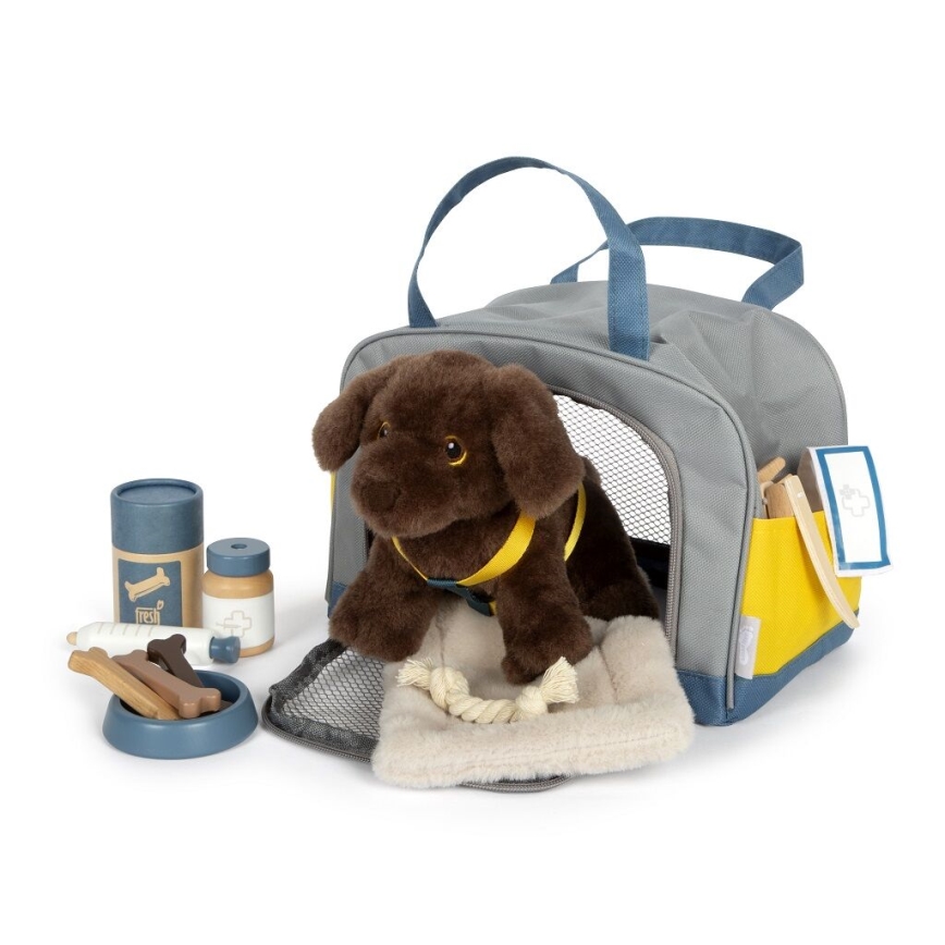 Small Foot - Perro de peluche con kit de cuidados