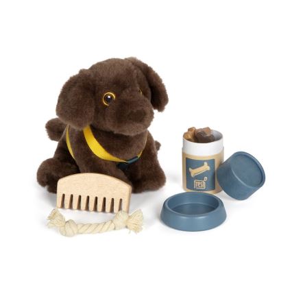Small Foot - Perro de peluche con kit de cuidados