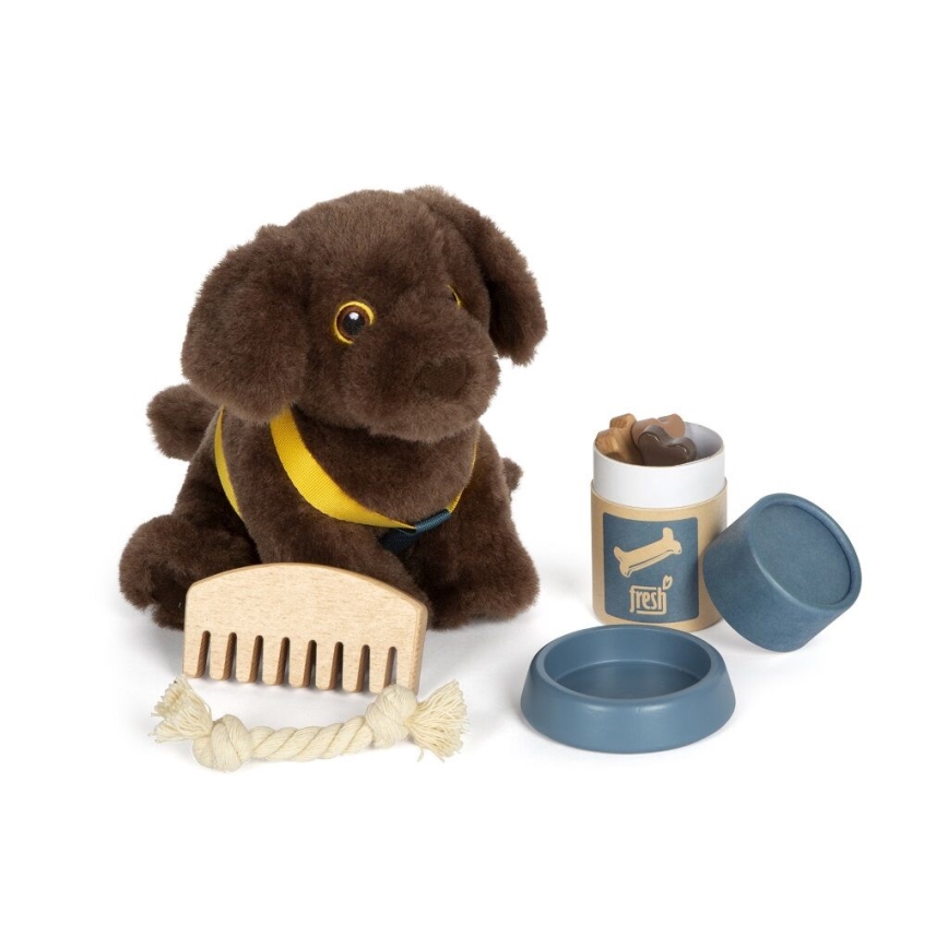 Small Foot - Perro de peluche con kit de cuidados