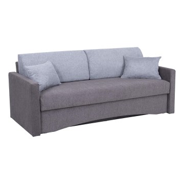 Sofá cama plegable tapizado con reposabrazos PAUL gris