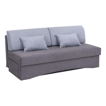 Sofá cama plegable tapizado sin reposabrazos PAUL gris
