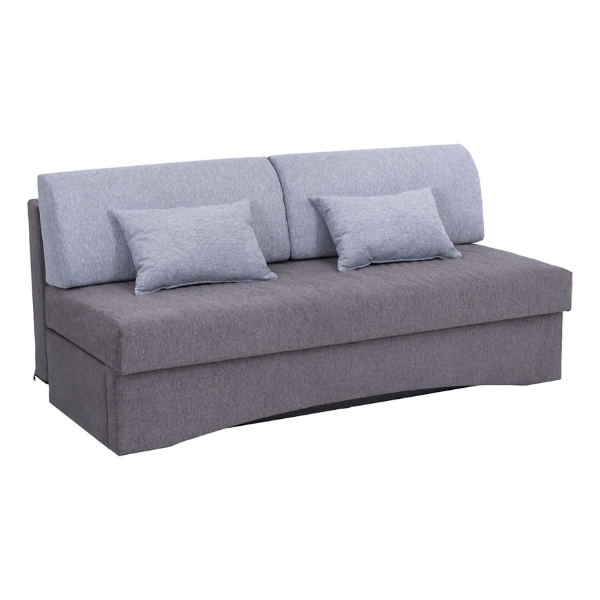 Sofá cama plegable tapizado sin reposabrazos PAUL gris