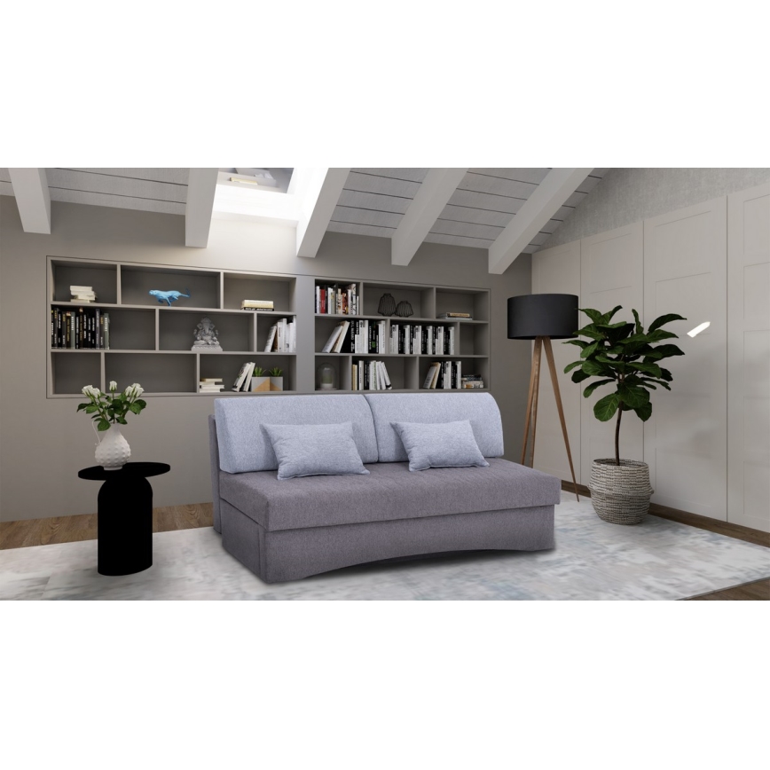 Sofá cama plegable tapizado sin reposabrazos PAUL gris